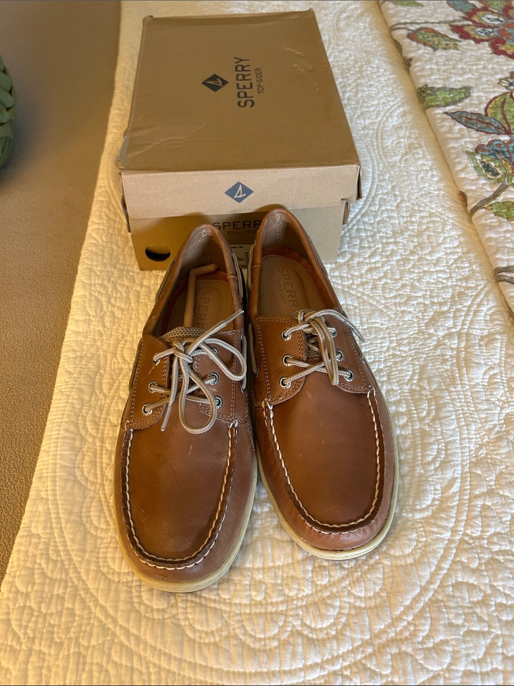 Sperry Men’s Chestnut Leather 2-Eye Boat Shoes